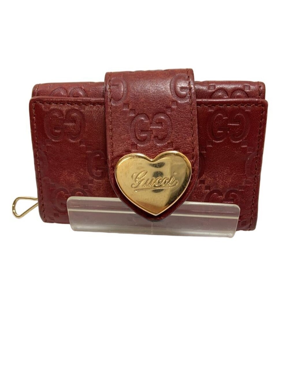 Gucci Key Case Wallet Gucci Guccissima Leather RED